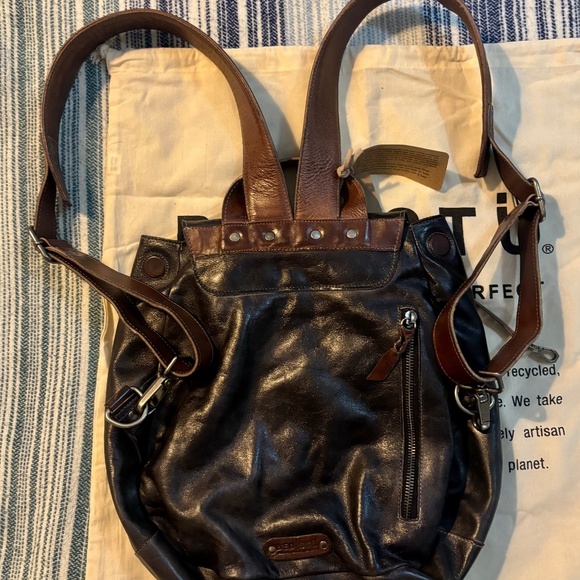BEDSTU TEJI LEATHER BACKPACK - BLACK TEAK RUSTIC New with Tags and Dust Bag - Picture 9 of 16